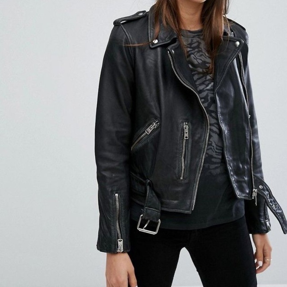 All Saints Black Leather Biker jacket